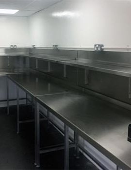 Kitchen Equipment and Stainless Steel Food Preparation Space Inside La Tasca Restaurant